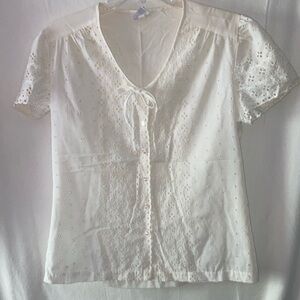 Pandora White Eyelet Blouse